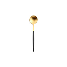 Load image into Gallery viewer, Black gold cutlery set