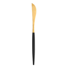 Load image into Gallery viewer, Black gold cutlery set